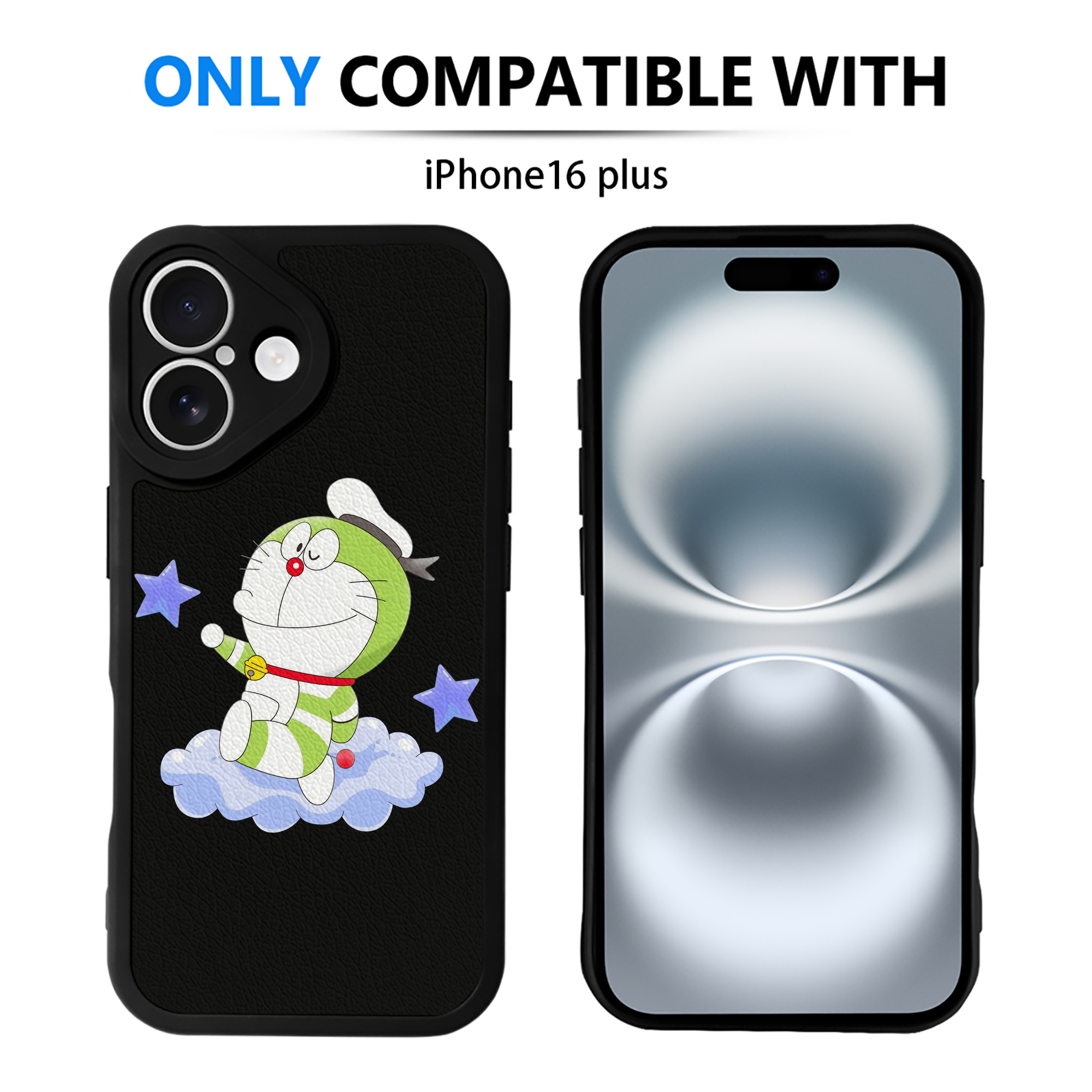 （画像用） ドラえもん Doraemon 【iPhone 16シリーズ対応】シリコンスマホケース（レザー調） 材質：シリコン